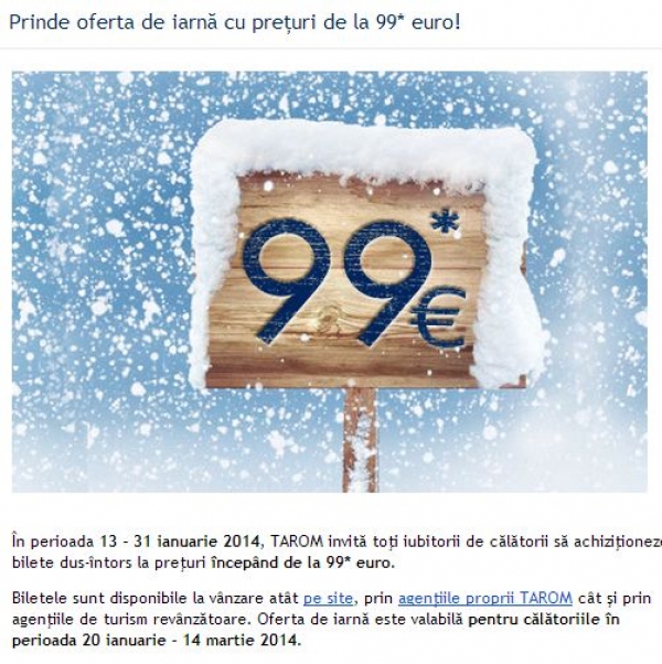 TAROM a lansat prima oferta pe 2014 - FOTO
